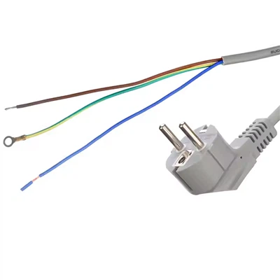 Plug 3 Prong Power Cord With Stripped Copper Headed Ends For Home Appliance